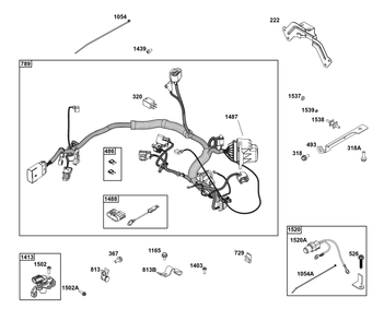 Controls Group Diagram and Parts List for 61A277-0101-J1 400000 - 699999 Briggs and Stratton Engine